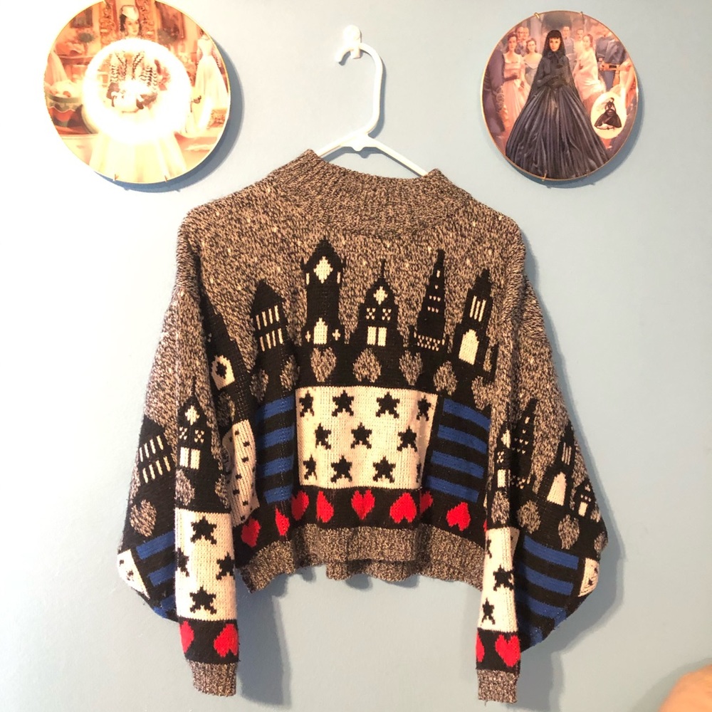 Vintage Jamie Scott Oversized Cropped Sweater SZ L